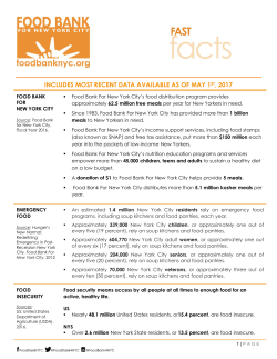 Fast Facts May 2017 - Food Bank For New York City