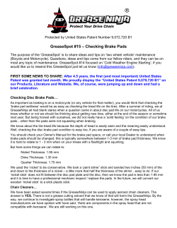 GreaseSpot #15 &ndash; Checking Brake Pads