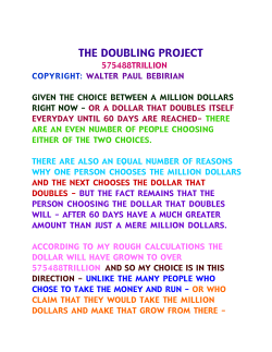 The Doubling Project - Walter Paul Bebirian