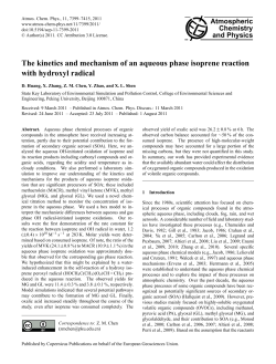 The kinetics and mechanism of an aqueous phase isoprene reaction
