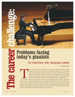Problems facing today`s pianists
