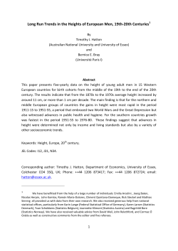 Long Run Trends in the Heights of European Men, 19th