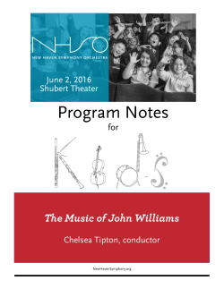 Program Notes - New Haven Symphony Orchestra