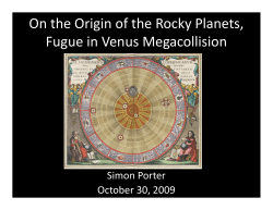 On the Origin of the Rocky Planets, Fugue in Venus Megacollision