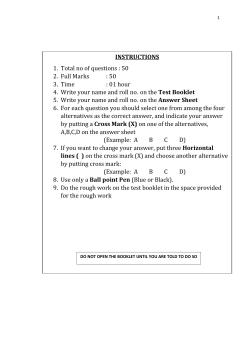 INSTRUCTIONS 1. Total no of questions : 50 2. Full Marks : 50 3