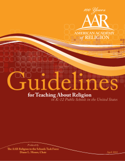 Guidelines for Teaching About Religion in Public Schools