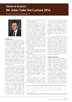 8th Julian tudor hart lecture 2014 - British Journal of General Practice