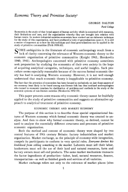 Economic Theory and Primitive Society