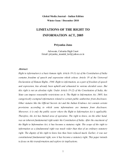 LIMITATIONS OF THE RIGHT TO