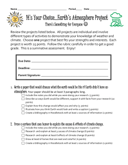 It`s Your Choice&hellip;Earth`s Atmosphere Project