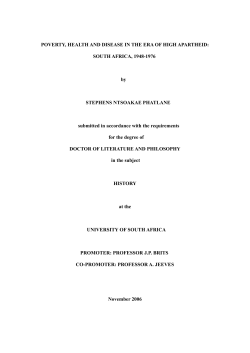POVERTY, HEALTH AND DISEASE IN THE ERA OF