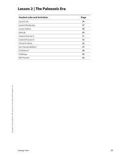 Lesson 2 | The Paleozoic Era