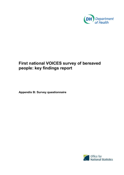 First national VOICES survey of bereaved people: key findings report