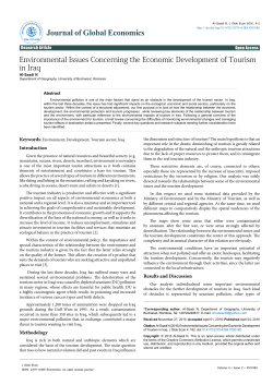 Environmental Issues Concerning the Economic Development of