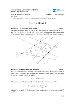 Exercise Sheet 7 - Institut f&uuml;r Mathematik