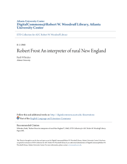 Robert Frost An interpreter of rural New England