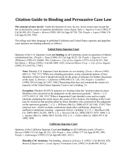 Citation Guide to Binding and Persuasive Case Law