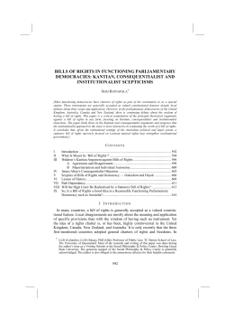 bills of rights in functioning parliamentary democracies: kantian