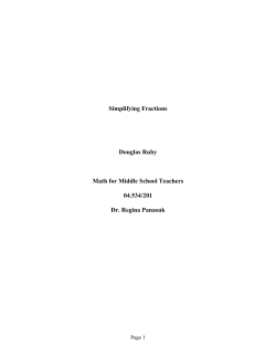 Simplifying Fractions Douglas Ruby Math for Middle School