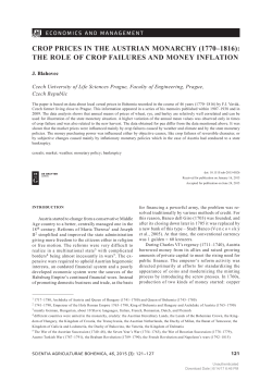 CROP PRICES IN THE AUSTRIAN MONARCHY (1770&ndash;1816): THE