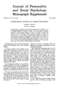 Attitudinal Effects Of Mere Exposure