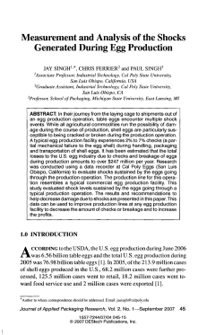 Measurement and Analysis of the Shocks Generated During Egg