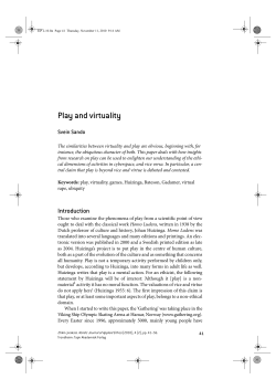 Play and virtuality