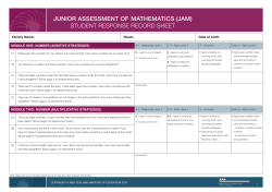 junior assessment of mathematics (jam) student response