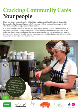 Cracking Community Caf&eacute;s Your people