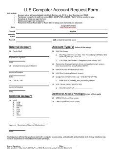 LLE Computer Account Request and Quick Start Guide
