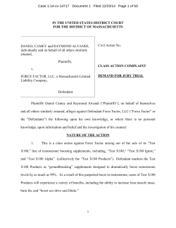 Force Factor Complaint