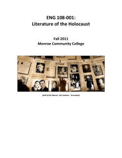ENG 108-001: Literature of the Holocaust