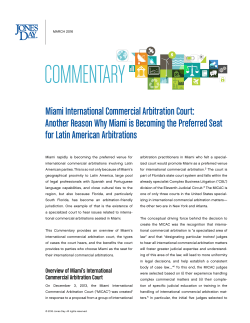 Miami International Commercial Arbitration Court: Another Reason
