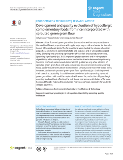 Development and quality evaluation of hypoallergic complementary