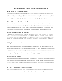 How to Answer the 31 Most Common Interview Questions