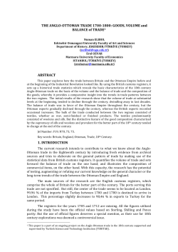 Elibol and Ozvar, "The Anglo-Ottoman Trade 1700