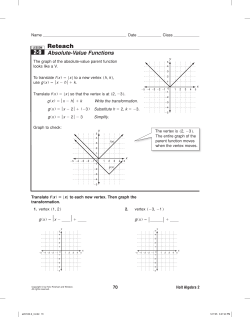 Reteach Absolute-Value Functions