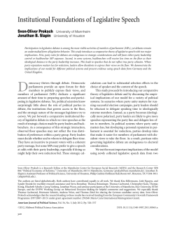 Institutional Foundations of Legislative Speech - Sven