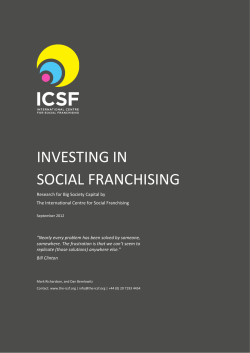 investing in social franchising