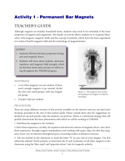 Activity 1 - Permanent Bar Magnets