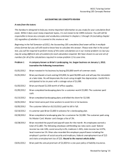 BCCC Tutoring Center Accounting 105 Concepts Review Revised