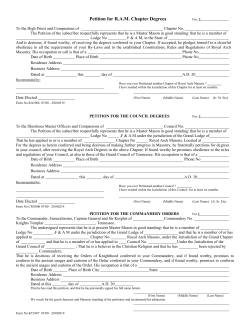 Petition for R.A.M. Chapter Degrees