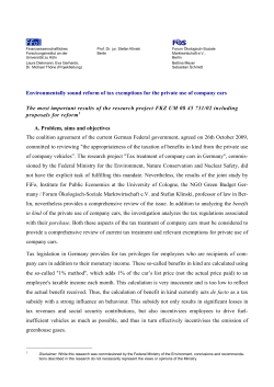 Company Car Taxation in Germany summary FiFo FOES Kinski