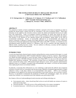 The Extraction of Heavy Metals by Means of a New Electrolytic Method