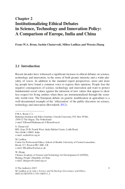 Institutionalizing Ethical Debates in Science, Technology