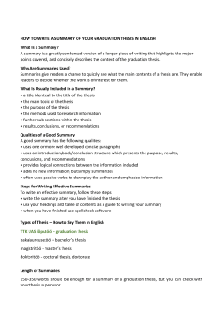 HOW TO WRITE A SUMMARY OF YOUR GRADUATION THESIS IN