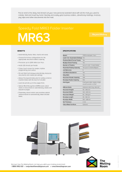 Speedy Fold MR63 Folder Inserter