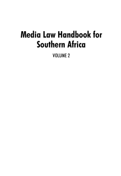Media Law Handbook for Southern Africa - Konrad-Adenauer