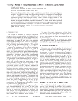The importance of weightlessness and tides in teaching gravitation