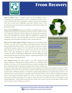 Freon Recovery - New Mexico Recycling Coalition